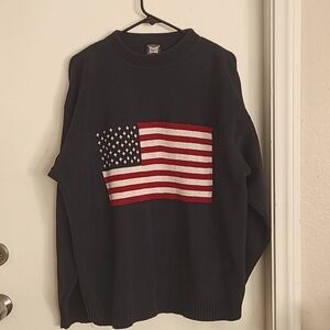 Blue with American flag sweater